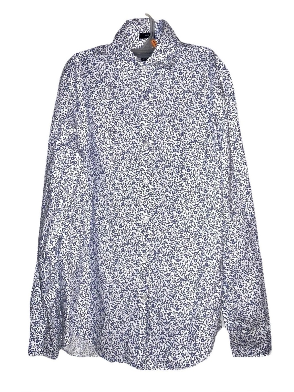 Men’s J. Crew Mercantile Blue Floral Print Flex Long Sleeve Button Down XS Slim - Picture 2 of 5